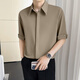 ITELIMA International High Luxury Brand Summer New Cool Ice Silk Men's Shirt Color Bundle Five-point Short Sleeve Casual 1048 White [Gift Box] XL _Suggested 140-155Jin [Jin equals 0.5 kg]