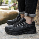 Huili Camel men's shoes hiking shoes genuine leather waterproof sports casual shoes men's non-slip breathable outdoor hiking shoes travel shoes 14088 gray 38