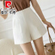 Pierre Cardin Shorts White Suit para mujeres 2025 NUEVO AUTISO DE SUMERA Estilo de verano Slimming A-Line Chiffon Pantalones de patas ancho 854 Negro [Competente de viaje] S S S sugirió 85-95Jin [Jin equivale a 0.5 kg]
