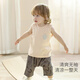 Bali Little Pig Baby Vest Sommer Boy ärmellose dünn T-Shirt Mädchen kleine Hosenträger Säuglings Sommerkleidung Kinder Top Milk Kaffee 90