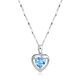 Heart of the Ocean PT950 Platinum Necklace for Women 2025 New 18K-Clavicle Chain Pendant as a Gift for Girlfriend and Wife Blue with Melon Seed Chain 45CM Light Luxury Style