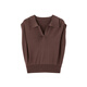 
Peacebird [same style in the mall] 25 autumn new vest-style texture lapel sweater for women A1EEF3P02 cloth bag brown S 155
