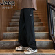 JEEP SPIRIT black American straight-leg pure cotton thin casual trousers spring and summer new versatile loose wide-leg work pants men Tennis light blue 1048 suitable for multiple scenes M (90-105Jin[Jin equals 0.5 kg]) Recommended reference size chart