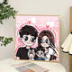 Drei-April Tiger Stern Schmetterling Prinzessin Familie Digitalöl Malerei DIY Handgefüllte Färbung Acrylölmalerei Familien Porträtdekoration Malerei NX12049 20*20 cm verschärftes Innenrahmen
