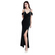 
He Yangyu nightclub dress nightclub work clothes foot bath foot bath technician work clothes long skirt sauna suspender evening dress 3882 black 3XL Recommended 135-150Jin [Jin equals 0.5 kg]