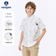 Navikel Italian dinghy boys short-sleeved shirt summer middle and older children pure cotton moisture-absorbent breathable half-sleeved cardigan shirt Nautical Academy White 130