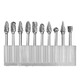 VRK tungsten steel grinding head 10-piece set double slot set carbide rotary file head tungsten steel grinding head electric grinding accessories 3*6mm