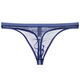 Banfishi 1/2 pair of men's nude transparent thong mesh ultra-thin sexy underwear breathable U-convex temptation for young men 1 piece royal blue M (1'9-2'1)