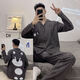 MU Fengqing Pyjama masculin Pantalon à manches longues Spring and Automne mince Étudiant dessin animé adolescent pour hommes de grande taille des vêtements de grande taille 9902 hommes M Standard (High 165100jin [Jin est égal à 0,5 kg]))