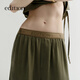 Édition [Même style de Gao Yuanyuan] 2025 Été Nouvelle taille en caoutchouc Copper-Ammonia Silk Drape Casual Sun Sun Green M