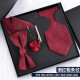 Woodpecker (Tucano) TIPE Masculino Novio de boda Burgundy Black No-Thug Hit Men's Formal BoT Tie Gift Box Resaje Diagonal Blue Diagonal Stripe de 7 piezas Tada de cremallera