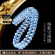 Eternal symbol light luxury brand aquamarine necklace for women, crystal clavicle chain, ice seed blue pendant, birthday gift for men, bead diameter is about 8mm, length is about 40cm, 1 carat