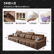 Suizhi Lawrence leather high back sofa living room 2025 new light luxury Italian style high-end modern simple leather art sofa 3.0m straight row for four people with the same footrest upgraded contact surface thickened leather + imported washed latex cushions