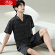 Pajamas para hombres de Langsha para el verano delgada 20 nuevos pantalones cortos de manga corta para niños pueden usar traje de ropa casera de gran tamaño 6625 Modelo M de hombres estándar (alto 165100 Jin [Jin es igual a 0,5 kg])
