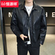 Hengyuanxiang Men's Leather Jacket Spring 2026 New American Fashion Brand Casual Lapel Men's Pilot Motorcycle Leather Jacket Brown XL
