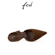 Fed Speced Toe High Heels für Frauen Sommer Neue Frauenschuhe Retro Mules Halbtrollierte Frauenstil S0331-ZC679 Brown 36