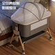 Xum Baby Cots Первичная многофункциональная складка новорожденных детских сплайсинга с подгузником для подгузника для спальной кровати + кокосовой коричневый матрас + таблица с подгузниками + комарская сеть