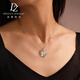 Duozun pt950 genuine platinum pendant for women alone pendant set of platinum necklace colorful love pendant Chinese Valentine's Day gift colorful love pendant 5g