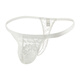 Lace underwear men's thong sexy single thong transparent hollow mesh T underwear thin edge breathable briefs white XL