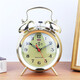 
GUYN Extra-Hit Horseshoe Watch Alarm Clock Machinery Vintage Retro Nostalgic Metal Movement Manual Clock Surge Alarm Clock 3.5-inch Battery Model 1585 Qinggu