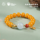Potala Palace Beeswax Bracelet Amber Aquamarine Girls Simple Single Circle Bracelet Tibetan Design Toy Jewelry Birthday Gift Beeswax Aquamarine Bracelet