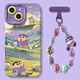Kirschfleischbällchen eignen sich für Apple 16 Mobiltelefonhülle Neues iPhone15Promax -Set 14pro Silicon X Schutz 15606 Sweatshirt Fleischbällchen - Dark Purple]+ Armband C614 iPhone 16
