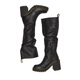 Martin (DR.MARTENS) Kasey women's spring French nude boots western boots long tube soft leather high heels female knight boots official flagship black 36