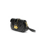 COOGI fashionable diamond pattern high-end versatile commuter bag women's bag PU underarm bag one-shoulder crossbody bag regular women black medium gift box + brown mobile phone bag