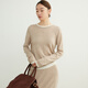 
ROMON sweater women's merino wool fake two-piece spring and autumn top pullover bottom shirt inner matching contrasting color to make it look thinner black M