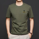 DVW International Herren-Kleidungsmarke runder Hals runder Baumwoll-Männer-T-Shirt NEW Mode gestickt mit kurzärärmern mittleren und jungen halben Ärmeln High-End-Weiß XL 52 [120-140jin [Jin ist 0,5 kg]]
