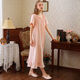 
Yalu French short-sleeved nightgown for women's cotton summer long princess style pajamas home clothes white long skirt 2025 white DSL695 M 160