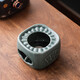 Yunhua Warming Tea Stove Ceramic Tea Cup Warming Tea Stove Candle Heating Base Small Stove Warm Water Insulation Lift Beam Kettle Surround Furnace Ge Kiln Blue - Round Tea Warming Stove + Gasket + Wax Spoon