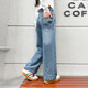 
Wooden wooden house girls' pants children's casual pants jeans spring and autumn clothing medium and large children's loose straight wide-leg pants 170 blue