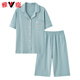 Yalu high-end mother cardigan pajamas for women in summer pure cotton short-sleeved cropped pants large-size thin style middle-aged and elderly mothers' home clothes 9892 M [80-100Jin [Jin equals 0.5 kg]]