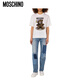 MOSCHINOMOSCHINO 25 Earnom Automne Femme's Teddy Bear Imprime à manches courtes Pull White XS