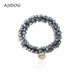 AJIDOU Aji bean hair band casual elastic crystal hair rope fashionable personalized hair band headband birthday gift gray blue 1 piece