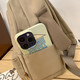 
Japanese ins cute puppy schoolbag female high school student Korean version simple casual and versatile college student campus backpack khaki single bag without pendant