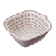 Double-layered vegetable sink drain basket fruit plate spit bone dish living room home kitchen fruit basket rounded medium gray white drain net plus basin