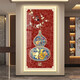 鹿色玄关装饰画带灯自动感应葫芦轻奢led入户走廊过道挂画壁画简约现 JK-2929-福禄双临 60*12035mm加厚铝合金轻奢金色1