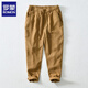 Lomon-Leinen geschnittene Hosen Herren 2025 Sommer Dünne lose gerade Baumwollwäsche Casual Hosen trendy und vielseitiger Männer chinesischer Stil grau M 100-120jin [Jin gleich 0,5 kg]