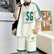 
LuBaoshidun summer high school student trendy ice silk short-sleeved T-shirt suit for men's junior high school handsome new youth sports set 681 meters white suit M Reference 80-100Jin [Jin equals 0.5 kg]