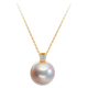Nanzhu Palace Princess Diana's 925 silver freshwater pearl pendant single round female 925 silver freshwater pearl pendant_fashionable and versatile 13-14mm