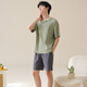 Паджама Catman Men Men Pure Cotton Spring и лето 2025 г. Новые брюки с короткими рукавами.