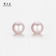 Zhou Taisheng Purple Freshwater Pearl Earrings S925 Silver Small Bulb Earrings Birthday Gift for Mom and Girlfriend