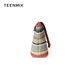TeenMix (TeenMix) Frauenbeutel gewebtes Handy -Tasche Regenbogen Crossbody Tasche mit vielseitigem Eimer -Tasche zum Geburtstag Geschenk für Freundin Regenbogen hellbraun
