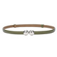 
Cuckoo bird adjustable women's thin belt, fashionable spherical double-buckle belt, versatile cowhide belt, women's decoration and matching 15939-white 95cm 50-
