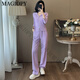 Magiopy International Luxury High-End-Marke European Street Braten Sie Casual Sports-Anzug für Frauen im Herbst. Neue modische lila dünne Jacke lila XXL (131-150jin [Jin gleich 0,5 kg]))