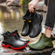 Bottes de pluie à tube court d'été pour hommes non glissés résistants aux bottes de pluie à toit bas des chaussures en caoutchouc Chaussures étanches de carrosseries
