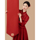 Wen Mi Toast Dress Large Size Zipper Style New Chinese Style Pregnant Women 2025 New Engagement Dress Fat mm Bride Returning to the Door after Marriage Burgundy XL