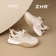 ZHR Sports retro de primavera y otoño de la primavera y otoño y zapatos casuales para mujeres, el único suela de forma alta, zapatos para mujeres de alta forma KS210 Color de albaricoque 37